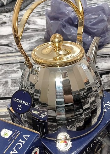 Parlak Altın Renkli Çaydanlık INA - Görsel 2