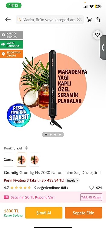 Garantisi bitmemiş saç düzleştiricisi