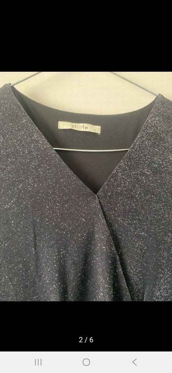 Uzun Kollu V Yakalı Gri Kadın Elbise - Görsel 2