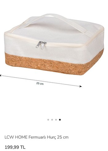 LCW HOME Fermuarlı Pamuklu Makyaj Çantası 25 cm - Görsel 2