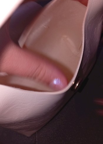 Deri Beyaz Kadın Çanta Fiyonk Detaylı - Görsel 8