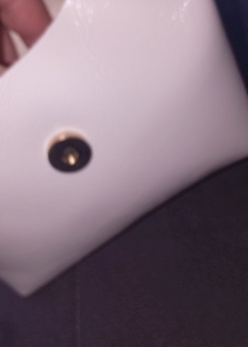 Deri Beyaz Kadın Çanta Fiyonk Detaylı - Görsel 7