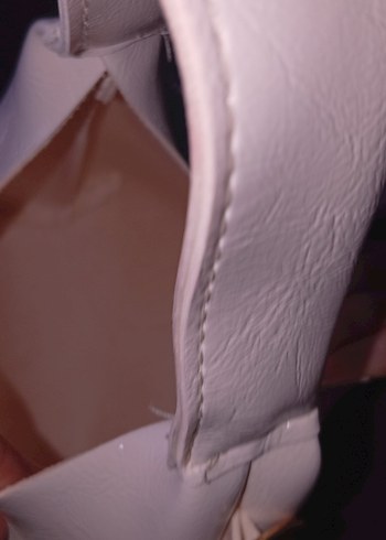 Deri Beyaz Kadın Çanta Fiyonk Detaylı - Görsel 9