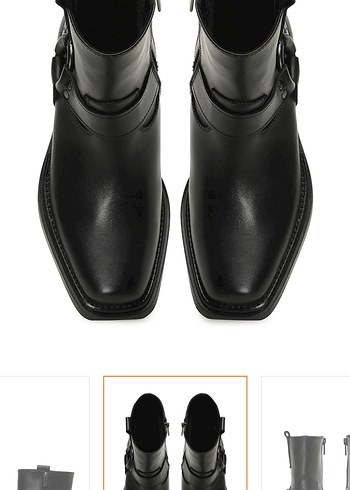 Nine West Klasik Siyah Hakiki Deri Tokalı Biker Bot Sıfır Kutulu - Görsel 3