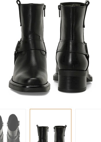 Nine West Klasik Siyah Hakiki Deri Tokalı Biker Bot Sıfır Kutulu - Görsel 4