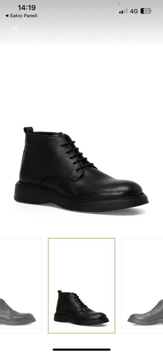 İnci Rons Siyah Deri Erkek Bot - Görsel 2