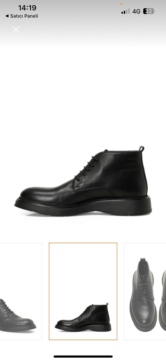 İnci Rons Siyah Deri Erkek Bot - Görsel 3