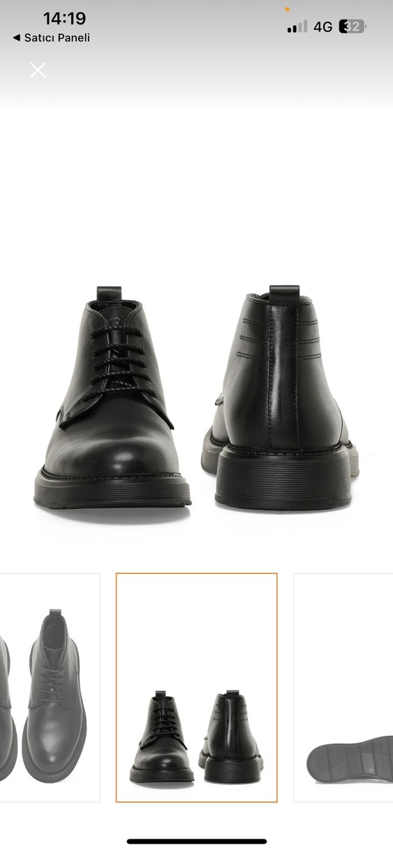 İnci Rons Siyah Deri Erkek Bot - Görsel 5