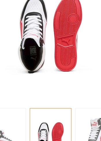 Puma Kırmızı Baskılı Spor Ayakkabı Velcro Detaylı Sıfır Kutulu - Görsel 4