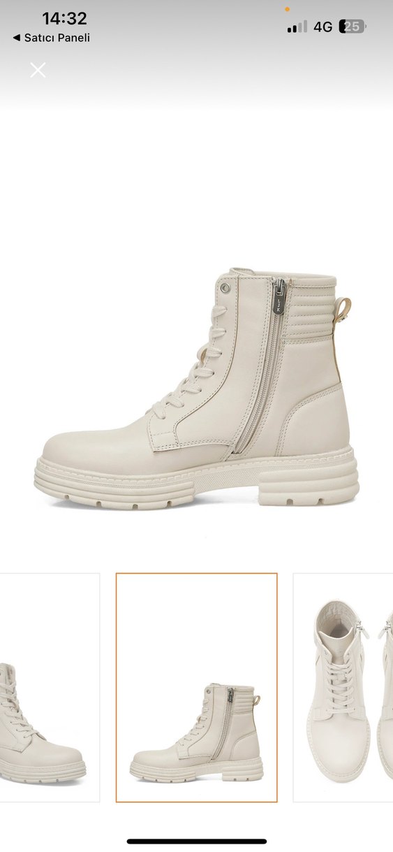 Lumberjack Kadın Beyaz Deri Platform Topuklu Bot - Görsel 3