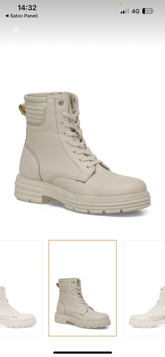 Lumberjack Kadın Beyaz Deri Platform Topuklu Bot - Görsel 2