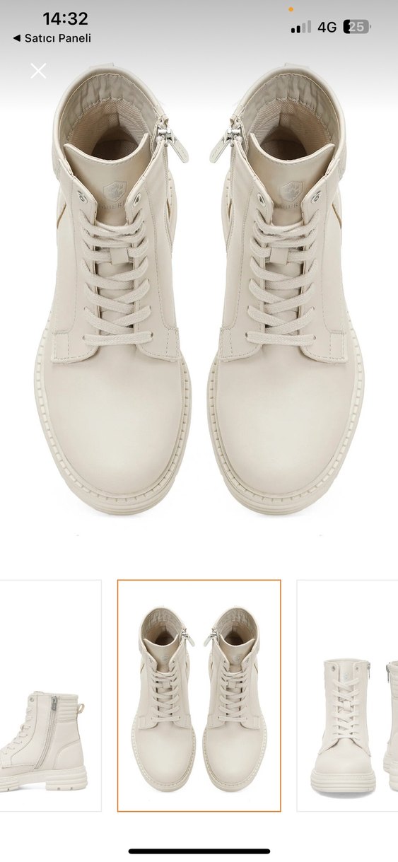 Lumberjack Kadın Beyaz Deri Platform Topuklu Bot - Görsel 4