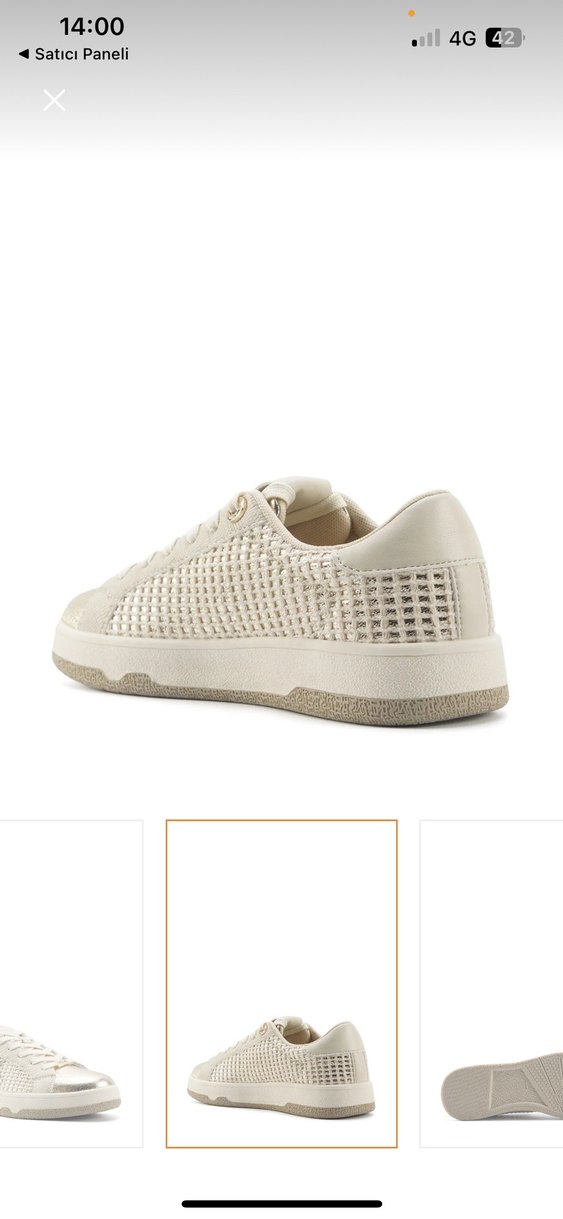 Nine West Gri Yılan Desenli Bağcıklı Kadın Spor Ayakkabı - Görsel 3