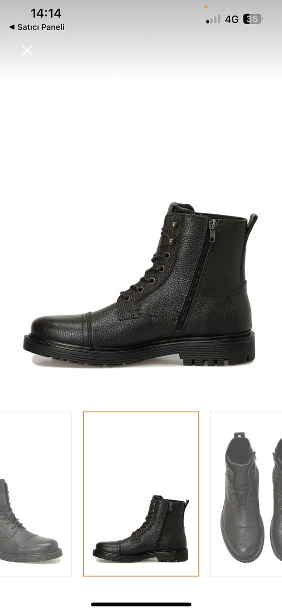 Lumberjack Jack Erkek Siyah Deri Biker Postal - Görsel 3