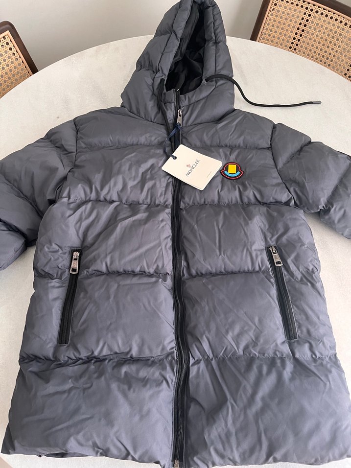 Gri Kapüşonlu Fermuarlı Kadın Kışlık Mont - Görsel 2