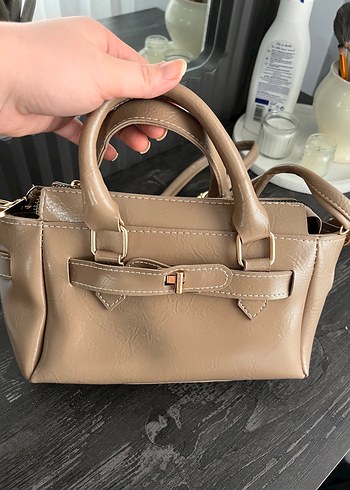 Bej Deri Tokalı Kadın Çanta - Görsel 2