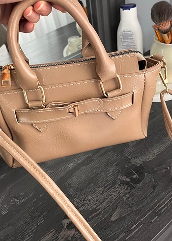 Bej Deri Tokalı Kadın Çanta - Görsel 4