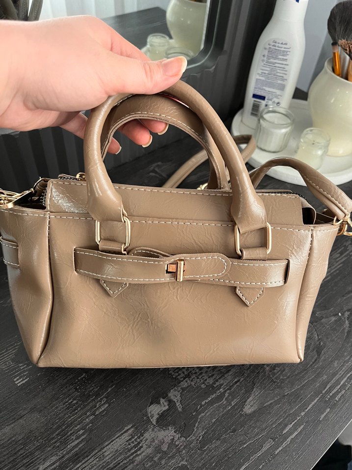 Bej Deri Tokalı Kadın Çanta - Görsel 2