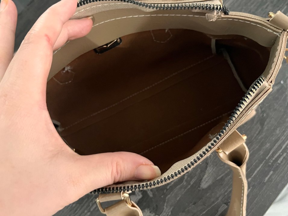 Bej Deri Tokalı Kadın Çanta - Görsel 5