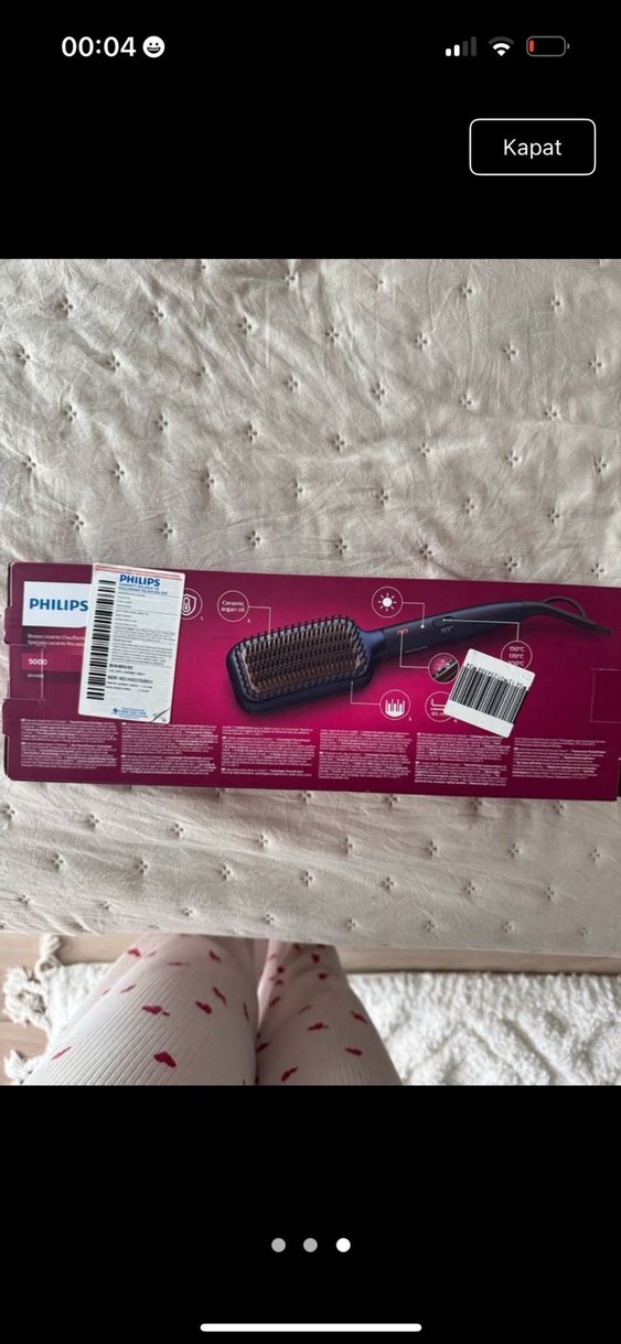 Philips Koyu Kahverengi Saç Düzleştirici Fırça - Görsel 2