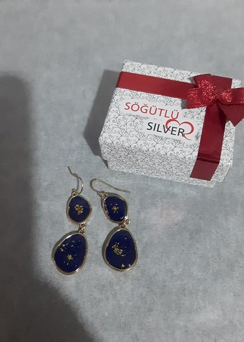 Uzun Lacivert Boncuklu Bohem Küpe - Görsel 4