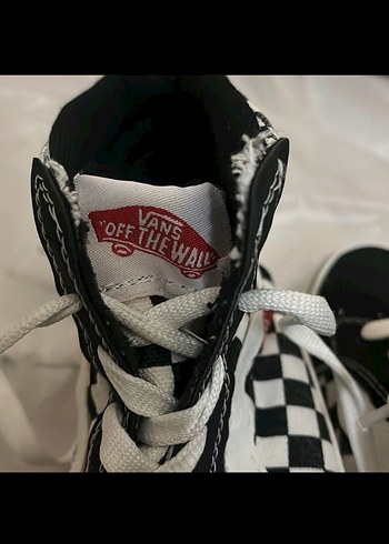 Vans Deri Fermuarlı Kareli Dolgu Topuklu Spor Ayakkabı - Görsel 3