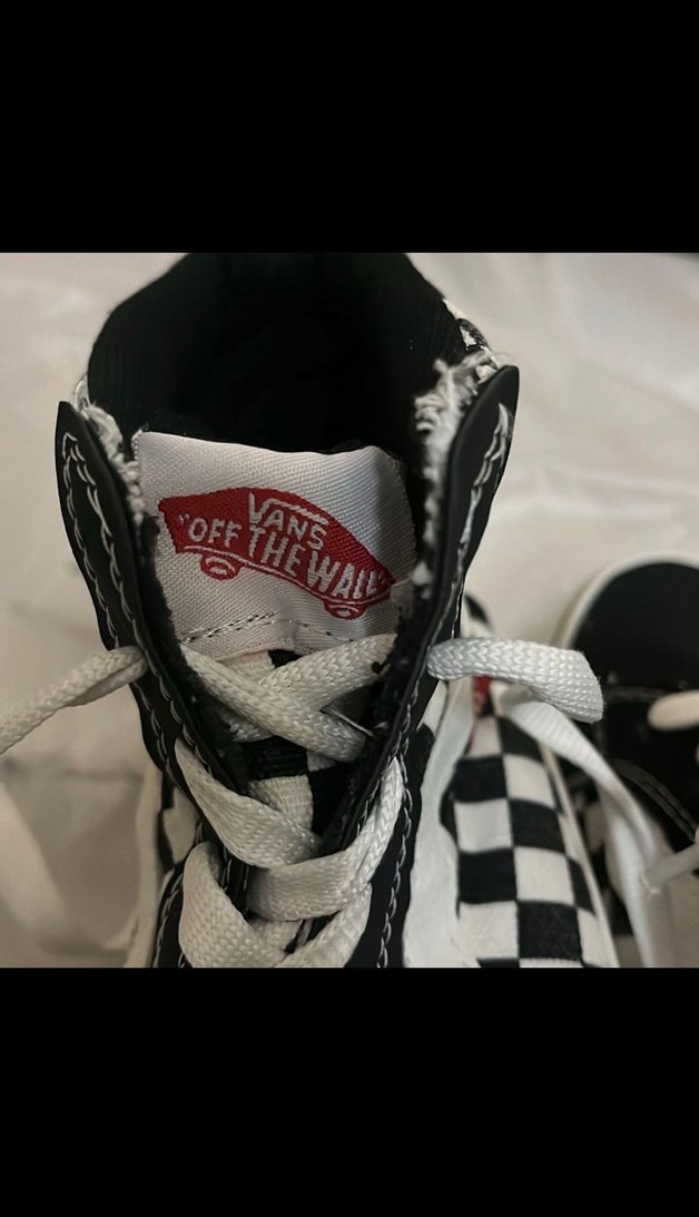 Vans Deri Fermuarlı Kareli Dolgu Topuklu Spor Ayakkabı - Görsel 3
