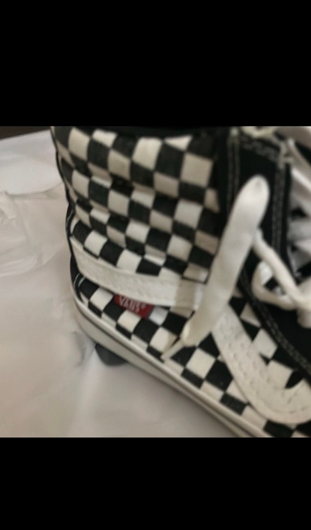 Vans Deri Fermuarlı Kareli Dolgu Topuklu Spor Ayakkabı - Görsel 2