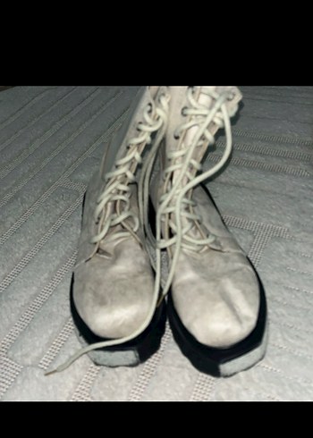 Gri Platform Topuklu Kadın Botları - Görsel 4