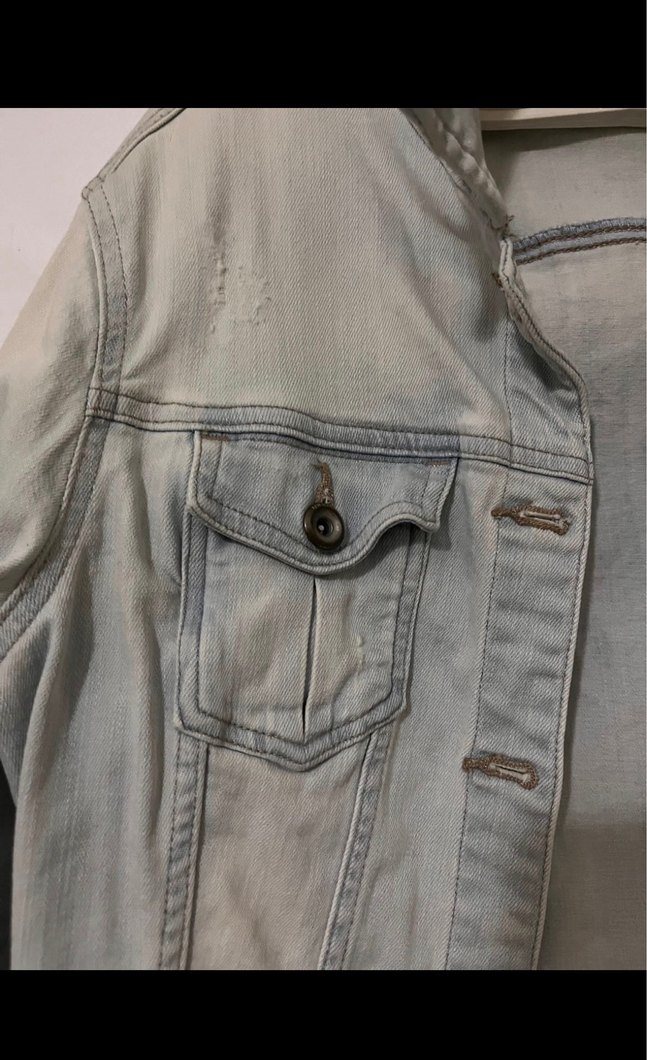 Gri Düğmeli Kadın Denim Ceket - Görsel 2