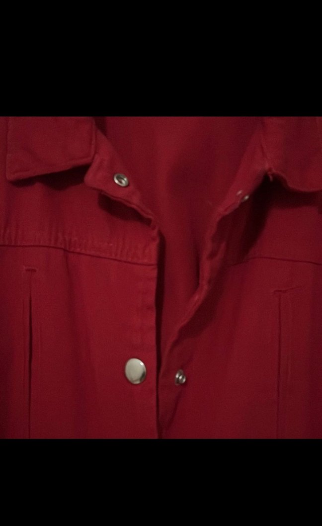 Bordo Düğmeli Uzun Kollu Keten Kadın Gömlek - Görsel 3