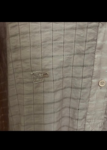 Pembe Uzun Kollu Keten Kadın Gömlek - Görsel 2