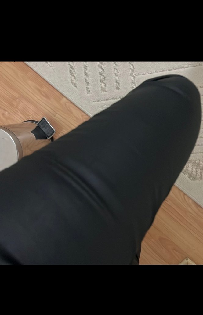 Deri Siyah Kadın Dar Kesim Pantolon - Görsel 3