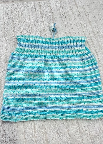 Mavi Örgü Desenli Çocuk Yelek - Görsel 3