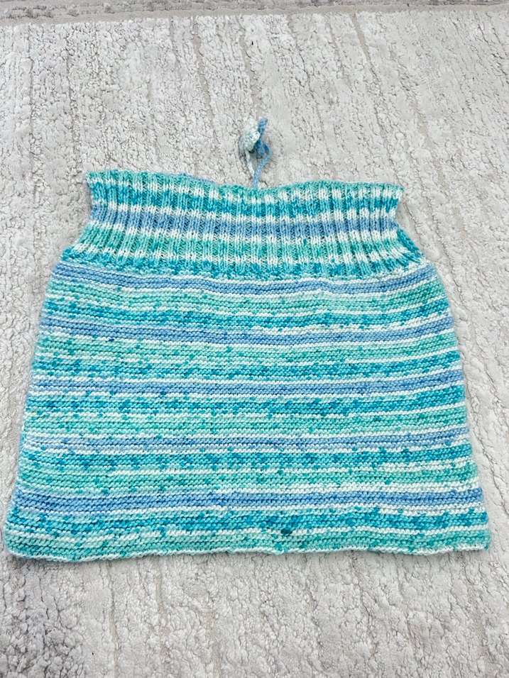 Mavi Örgü Desenli Çocuk Yelek - Görsel 4