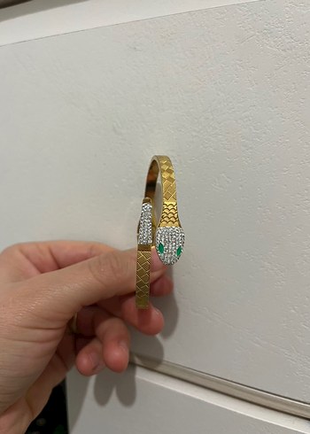 Altın Renkli Yılan Desenli Kadın Bileklik - Görsel 2