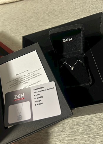 0,04 Karat Tektaş Pırlanta Kolye - Görsel 3