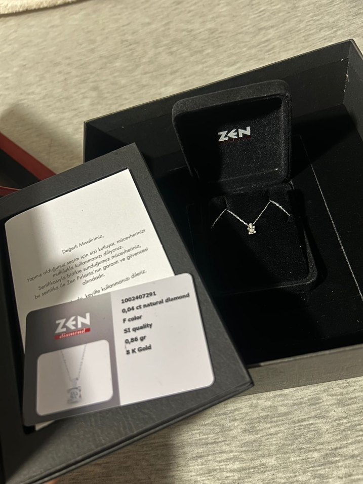 0,04 Karat Tektaş Pırlanta Kolye - Görsel 3