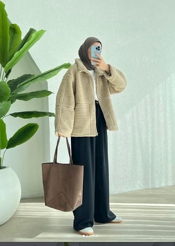 Peluş Kadın Ceket bej - Görsel 2