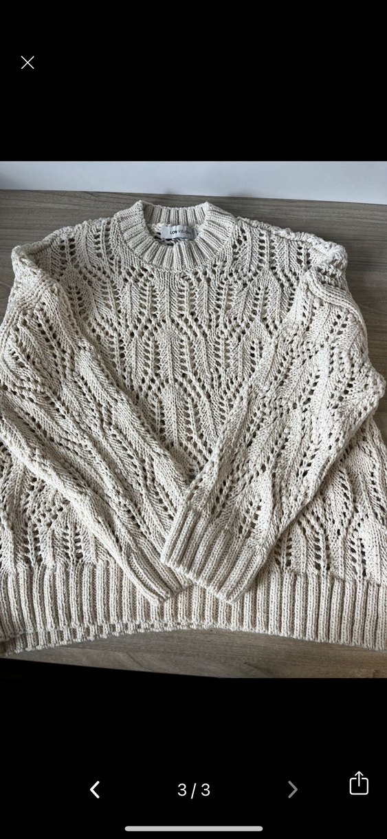 Lcw Bohem Stil Örgü Beyaz Kadın Kazak - Görsel 3