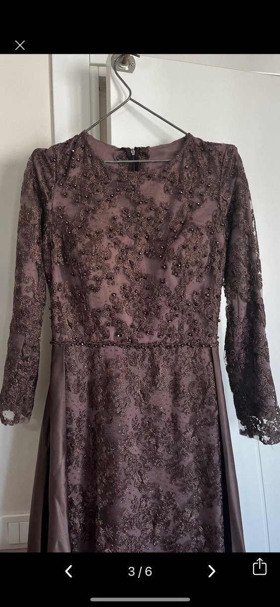 Tesettür Abiye patlıcan moru - Görsel 3