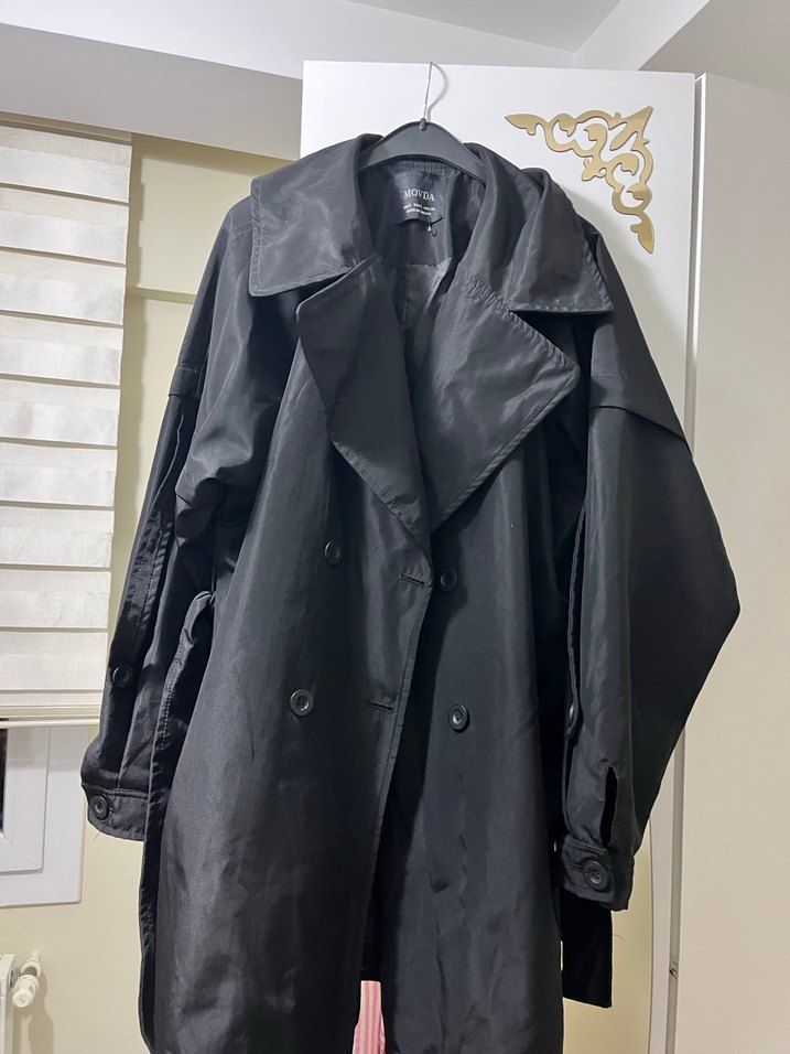 Siyah Kadın Trençkot - Görsel 2