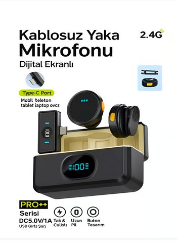 Blic Kablosuz İkili Yaka Mikrofonu PRO - Görsel 3