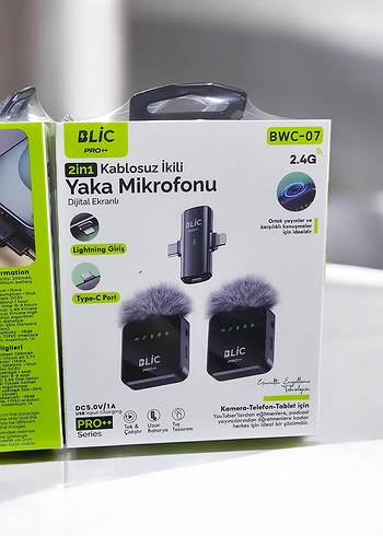 Khaki 2in1 Kablosuz Yaka Mikrofonu BLIC PRO - Görsel 2