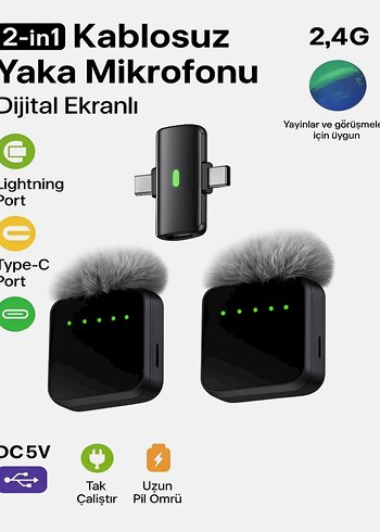 Khaki 2in1 Kablosuz Yaka Mikrofonu BLIC PRO - Görsel 4