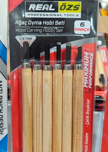 6 Parçalı Ahşap Oyma Hobi Seti
