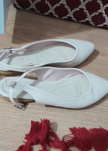 bej renkli arkadan ayarlanabilir şık babet - Görsel 4