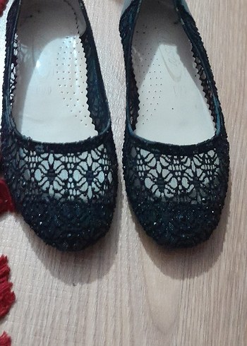 Siyah Dantel Detaylı  şık Babet - Görsel 4