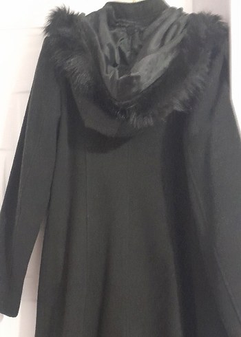 Siyah Uzun Kürklü  Kadın Kaban - Görsel 3