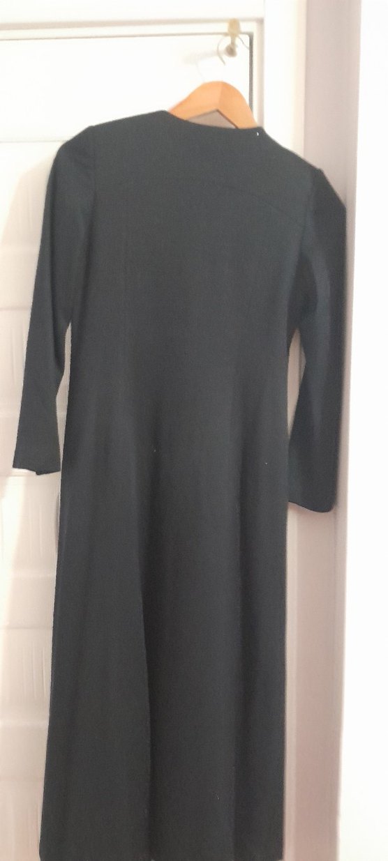 Nakışlı Siyah Uzun  Kaban - Görsel 2